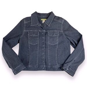 Sigrid Olsen gray classic jean jacket